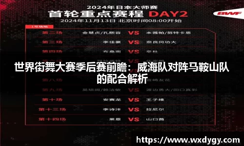 世界街舞大赛季后赛前瞻：威海队对阵马鞍山队的配合解析