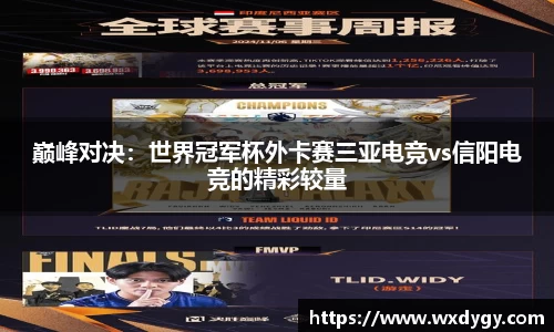 巅峰对决：世界冠军杯外卡赛三亚电竞vs信阳电竞的精彩较量
